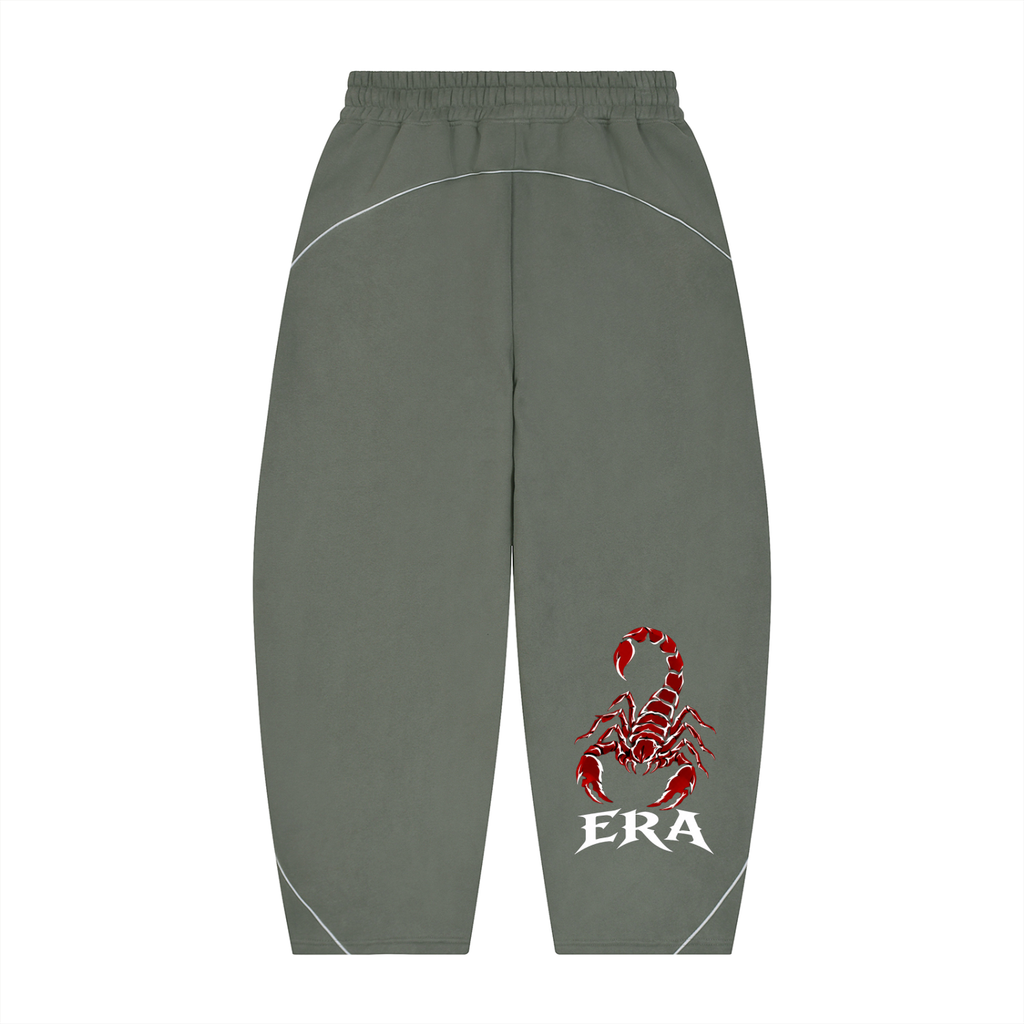 Unisex Piping Fleece Barrel Leg Sweatpants