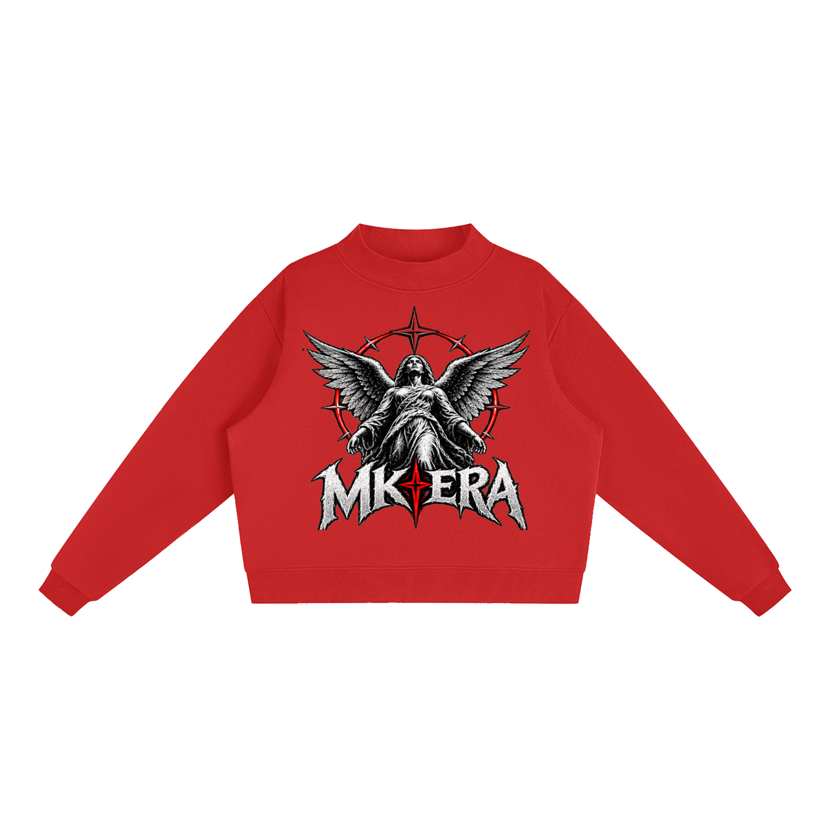Essential Fleece Mock-Neck Crew Sweatshirt