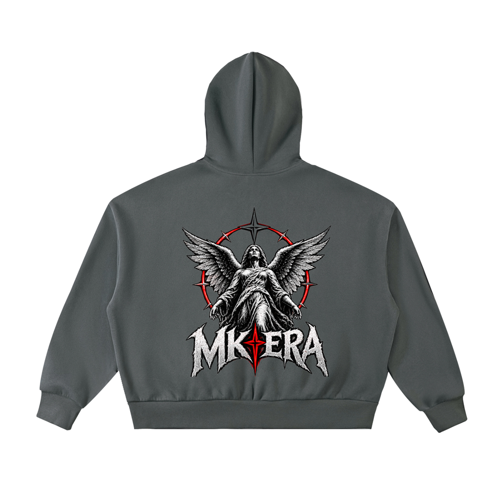 Fleeced Full-Zip Boxy Hoodie