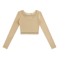 Women's Lace Trim Long Sleeve T-Shirt