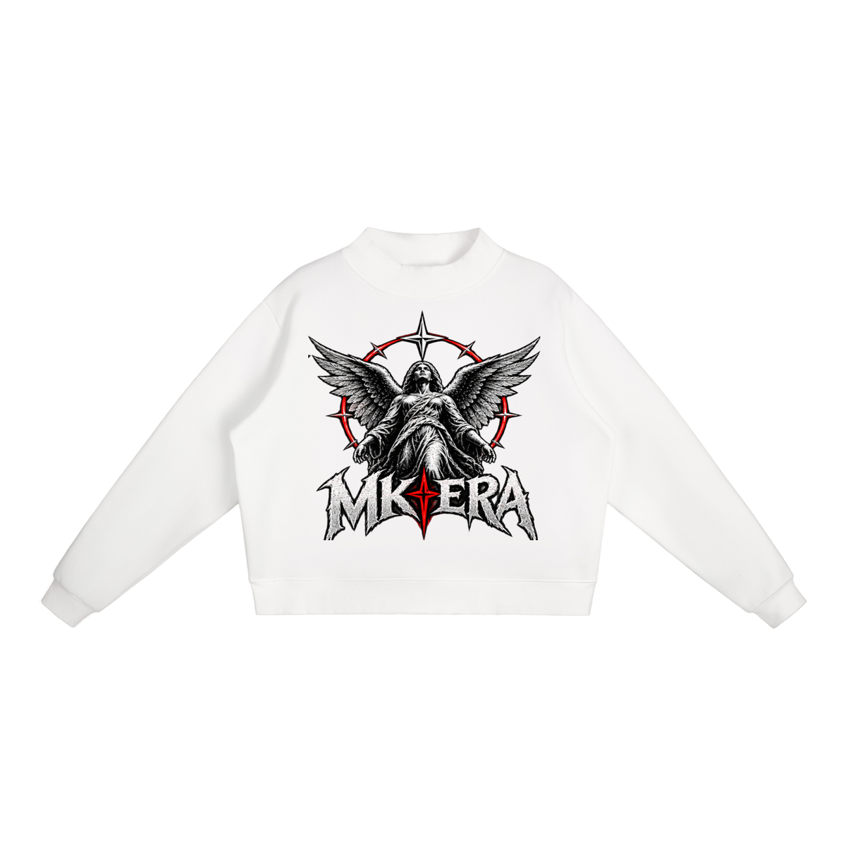 Essential Fleece Mock-Neck Crew Sweatshirt