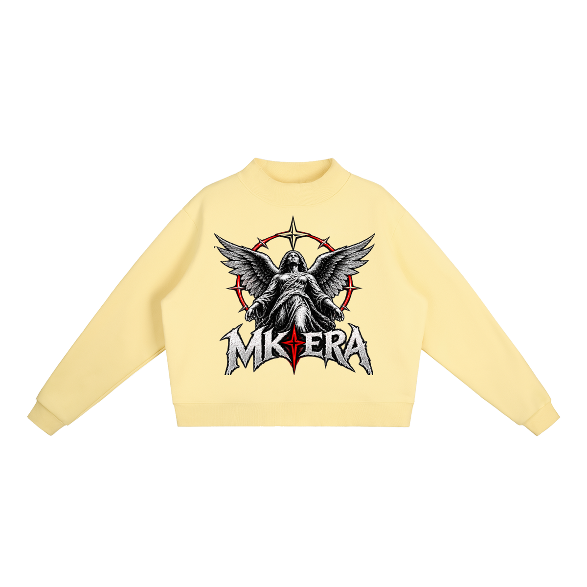 Essential Fleece Mock-Neck Crew Sweatshirt