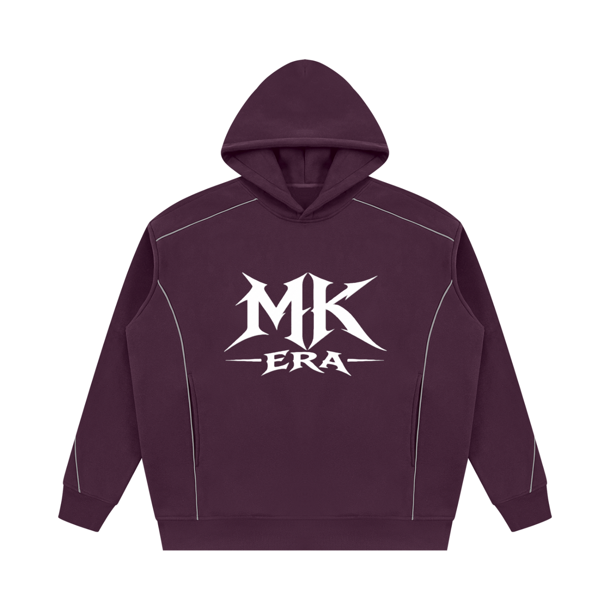 Unisex Oversized Piping Fleece Hoodie