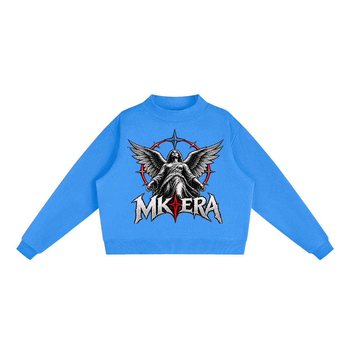 Essential Fleece Mock-Neck Crew Sweatshirt