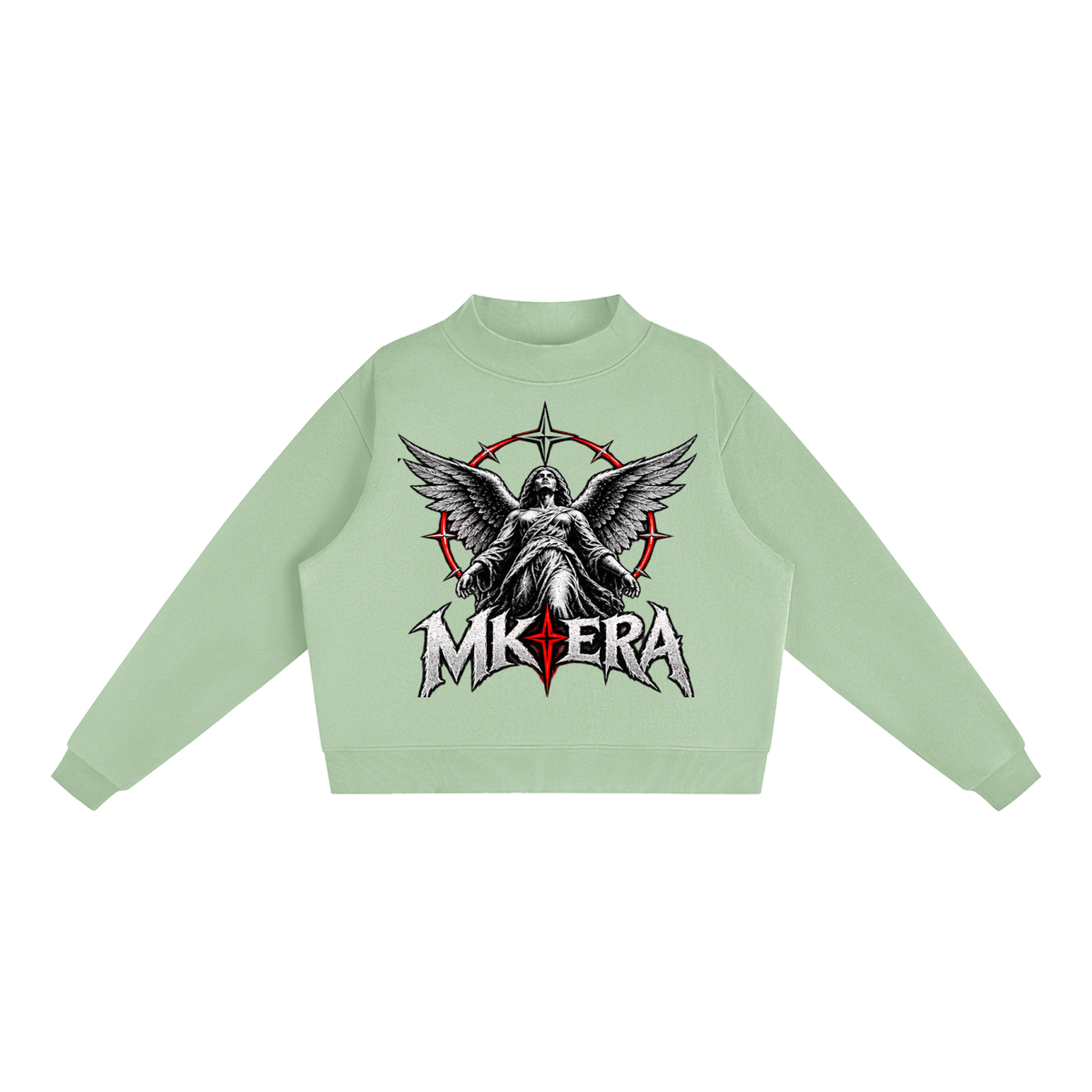Essential Fleece Mock-Neck Crew Sweatshirt