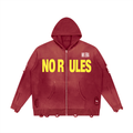 Unisex Distressed Full Zip Sweater