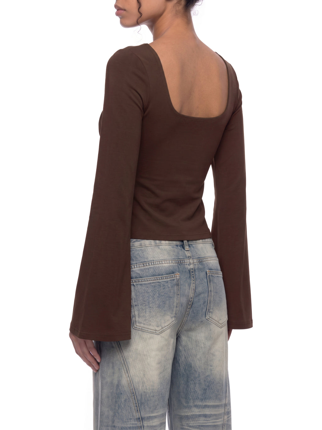 Women's Ruched Bell Sleeve T-Shirt