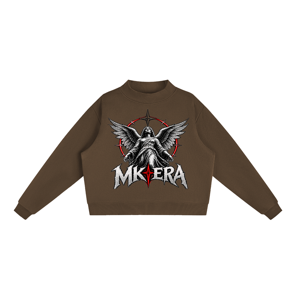 Essential Fleece Mock-Neck Crew Sweatshirt