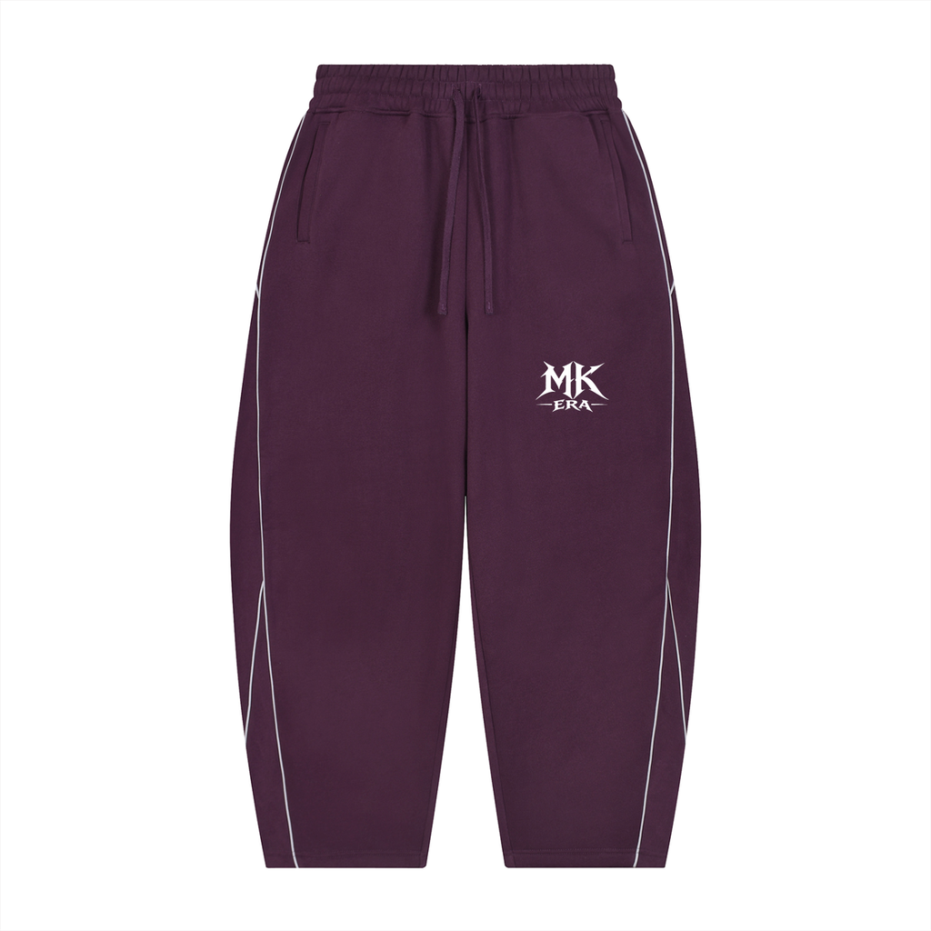 Unisex Piping Fleece Barrel Leg Sweatpants