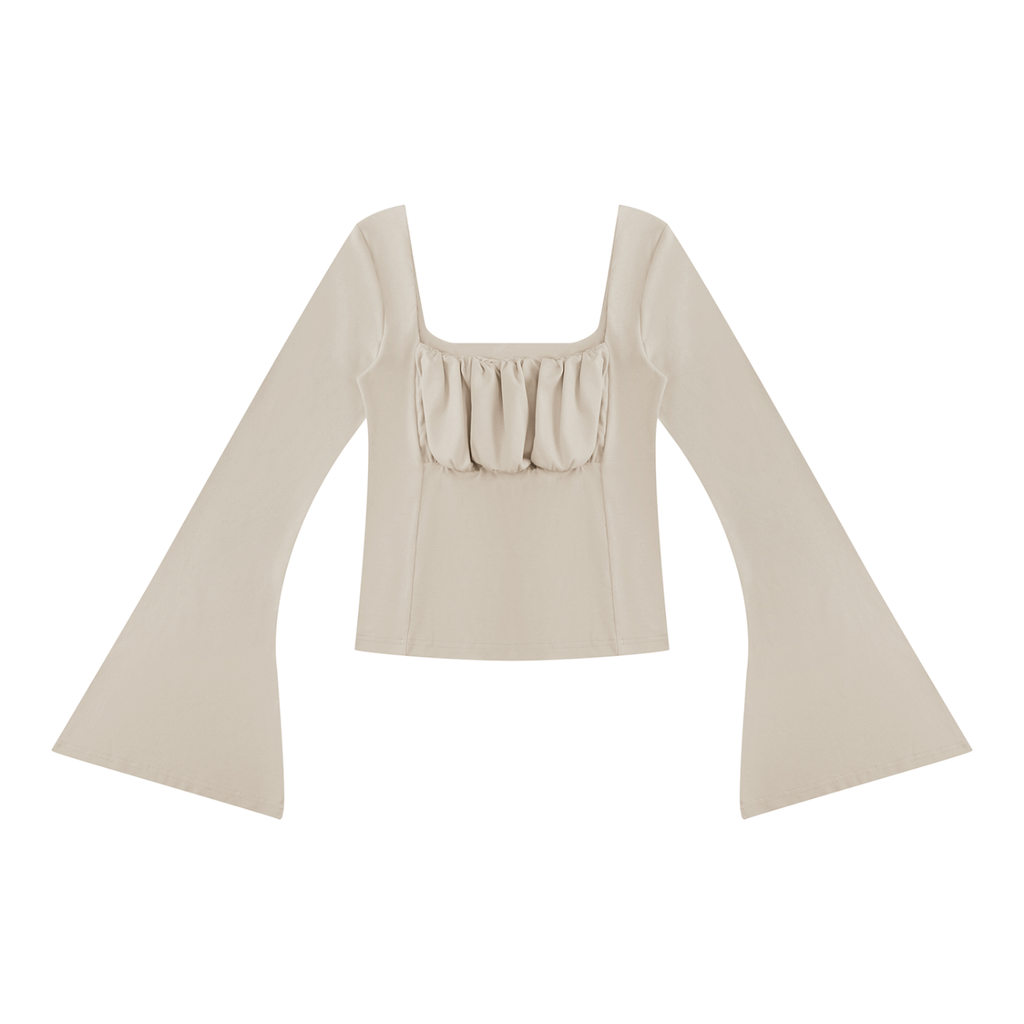 Women's Ruched Bell Sleeve T-Shirt