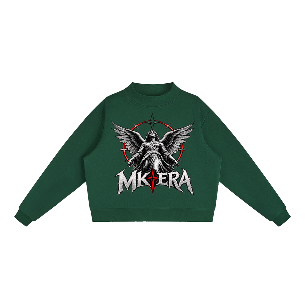 Essential Fleece Mock-Neck Crew Sweatshirt