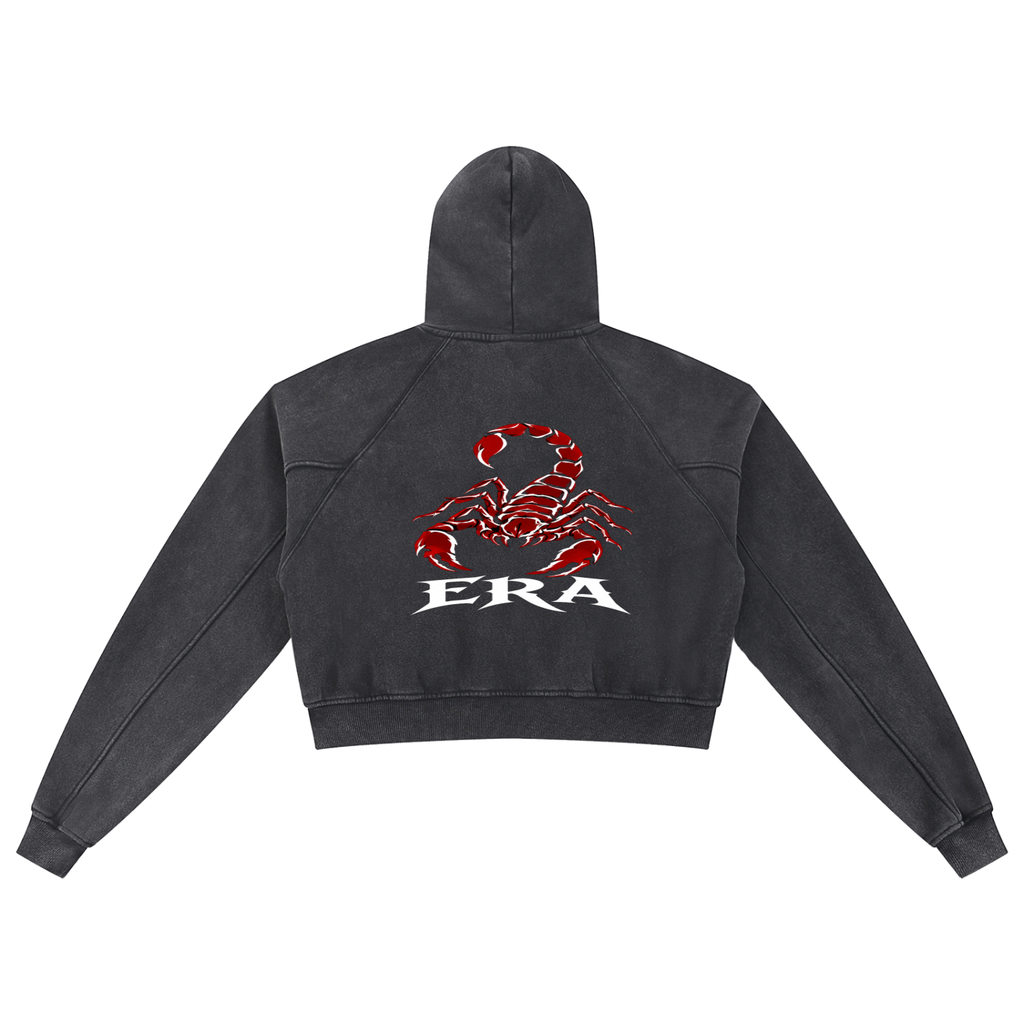 Snow Washed Cropped Hoodie